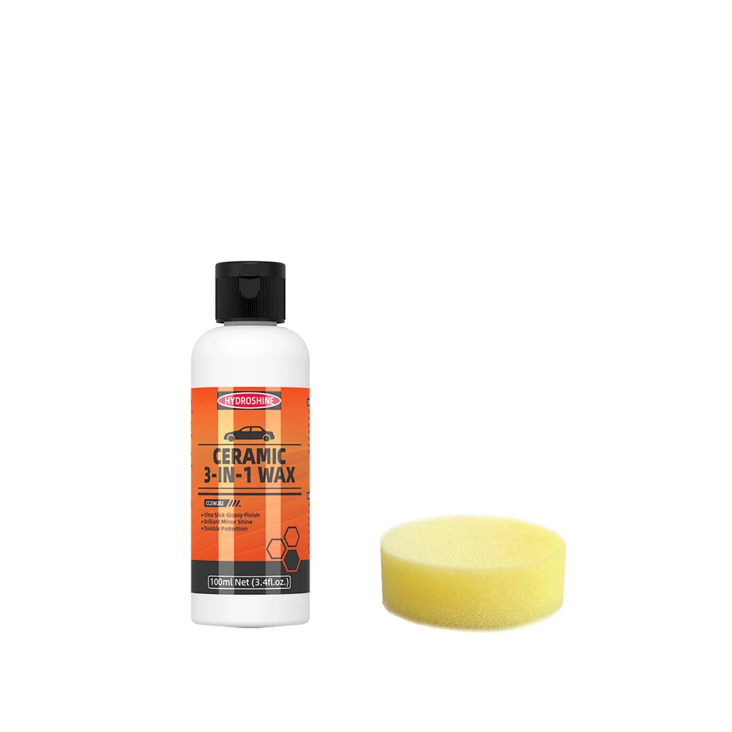 HydroShine 3-in-1 Ceramic Wax Coating with Waterless Wash, High Gloss & Long-Lasting Paint Protection