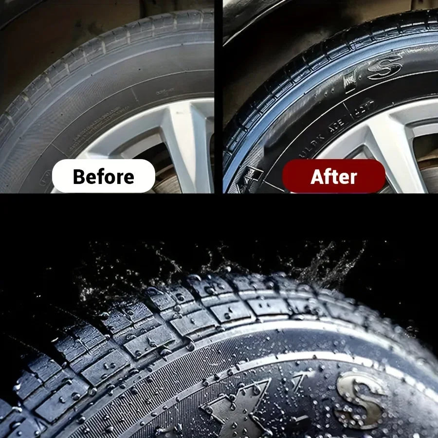 Black Tire Wax for Long-Lasting Shine, Tire Protection & Crack Prevention