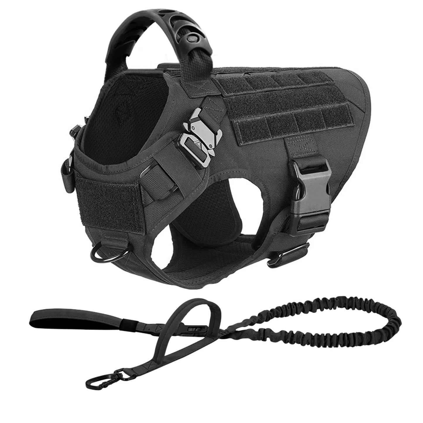 Heavy-Duty Tactical Dog Harness & Leash Set
