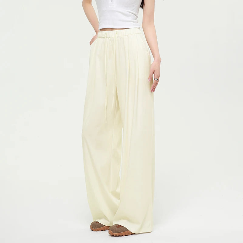 Lightweight Lyocell Wide-Leg Jeans with Elastic Waist