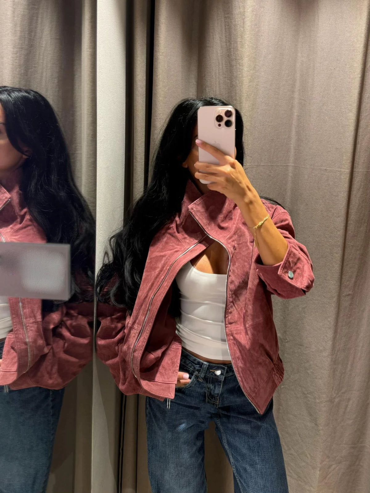 Faux Suede Oversized Jacket