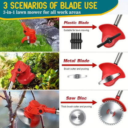 Cordless Electric Lawn Mower & Grass Trimmer