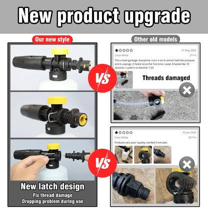 Adjustable Snow Foam Cannon Kit for K2–K7 Pressure Washers with Foam Lance & Car Wash Nozzle