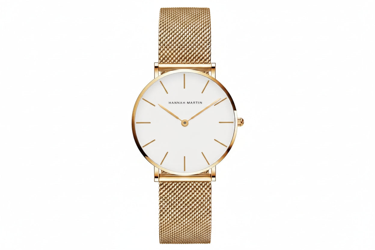 Premium Rose Gold Quartz Stainless Steel Watch