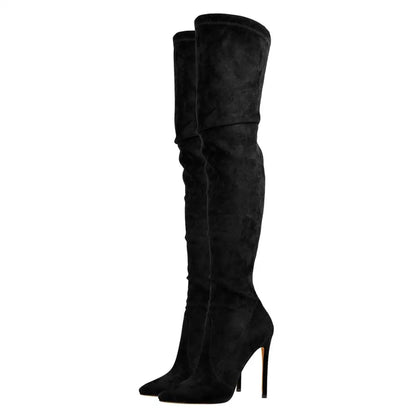 Premium Stretch Over-the-Knee Pointed Toe High Heel Boots