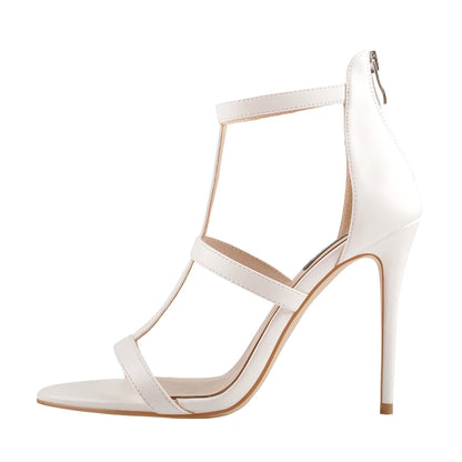 Premium T-Strap Open Toe Stiletto Heel Sandals