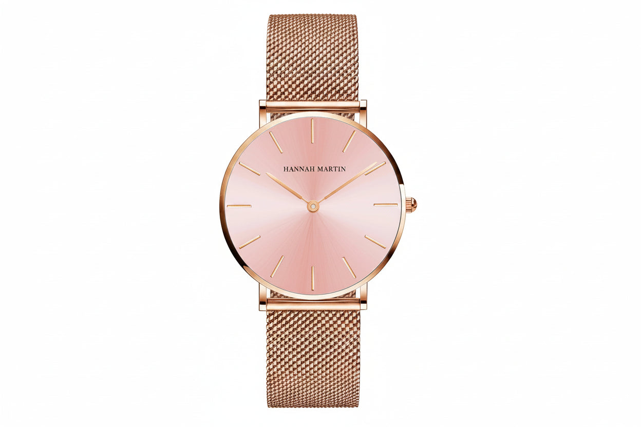 Premium Rose Gold Quartz Stainless Steel Watch