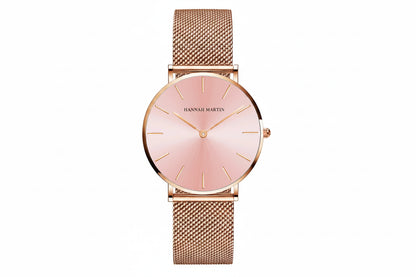 Premium Rose Gold Quartz Stainless Steel Watch