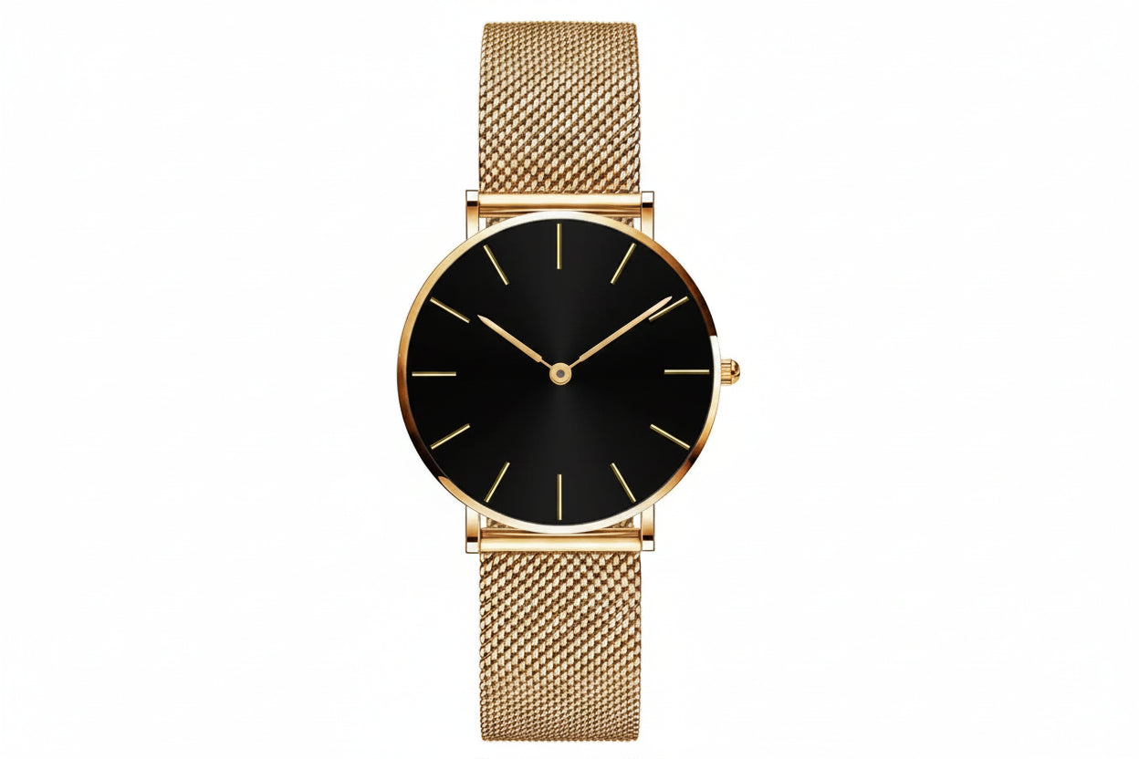 Premium Rose Gold Quartz Stainless Steel Watch