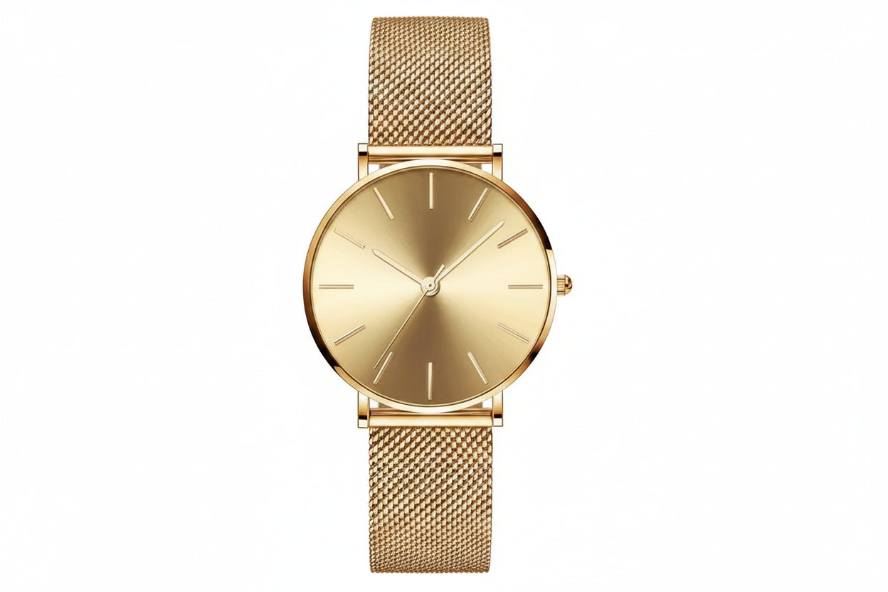Premium Rose Gold Quartz Stainless Steel Watch