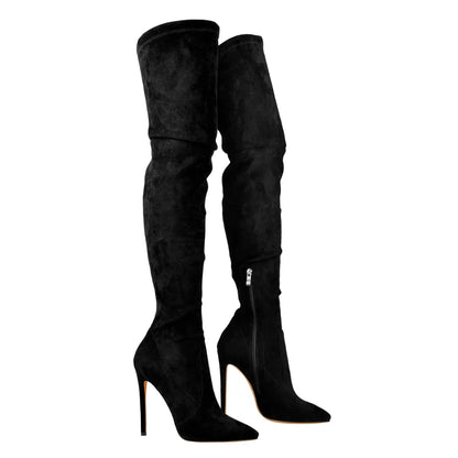Premium Stretch Over-the-Knee Pointed Toe High Heel Boots