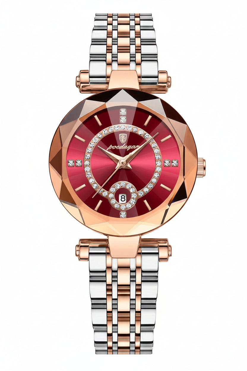 Luxury Stainless Steel Fashion Watch with Quartz Movement, Date Display & Water Resistance