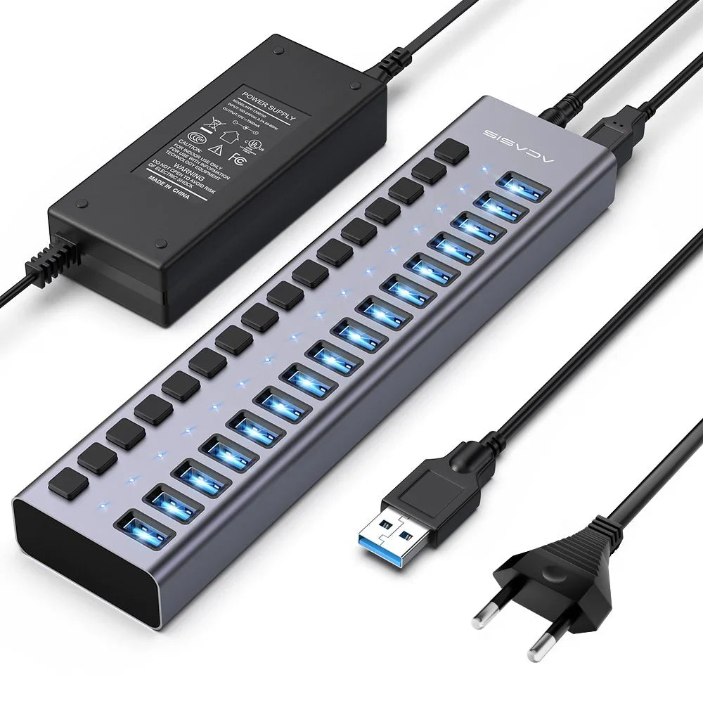 10Gbps Multi-Port USB Hub with Individual Switches