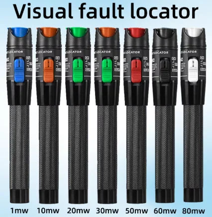 FTTH Optical Fiber Visual Fault Locator VFL Tester with SC/FC/ST Connector Support 1-80mW