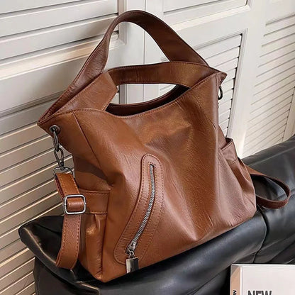 New Large Capacity Shoulder Bag for Women's Fashion Versatile Texture Elegant Temperament Handbag Advanced Sensory Qintuote Bag