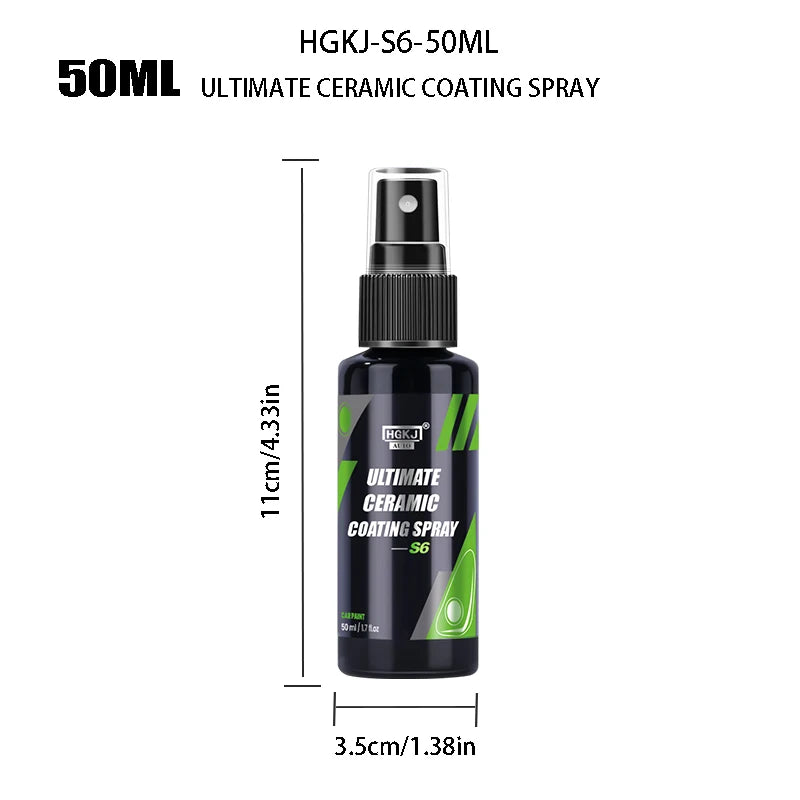 Ultimate Nano Ceramic Coating Spray with Super Hydrophobic Protection, High Gloss Shine & Paint Surface Enhancement
