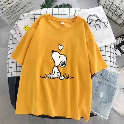 Cartoon Print Cotton Short Sleeve T-Shirt