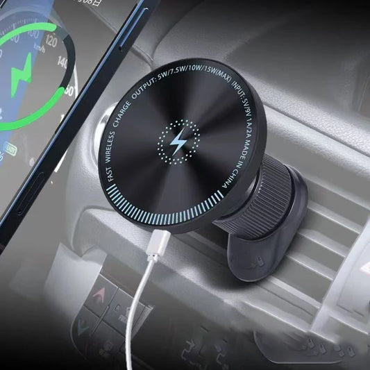 15W Magnetic Wireless Car Charger Air Vent Mount with Fast Charging for iPhone 15, 16 & 17