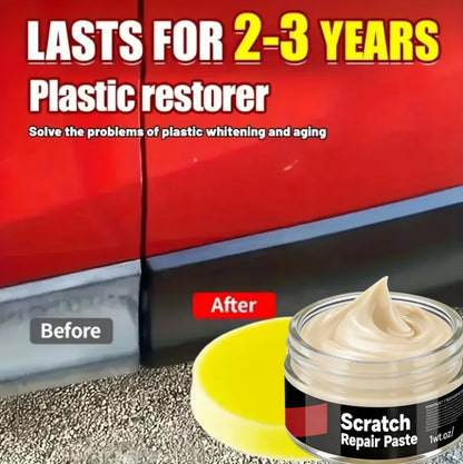 Car Plastic & Leather Restorer with Trim Polish, Tire Shine & Scratch Repair Formula