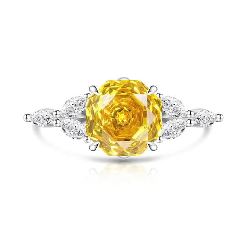 925 Sterling Silver Rose Cut Flower Branch Ring for Women