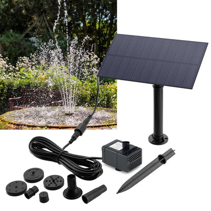 5W Solar Powered Garden Fountain Pump Kit