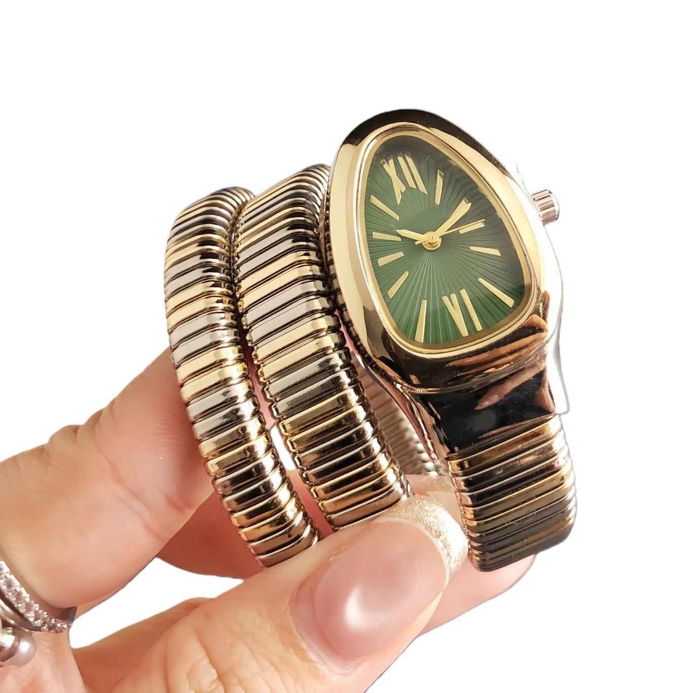 Italian Luxury Snake Bracelet Roman Dial Quartz Watch