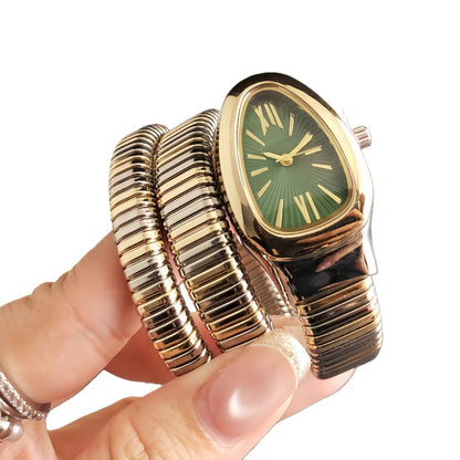 Italian Luxury Snake Bracelet Roman Dial Quartz Watch