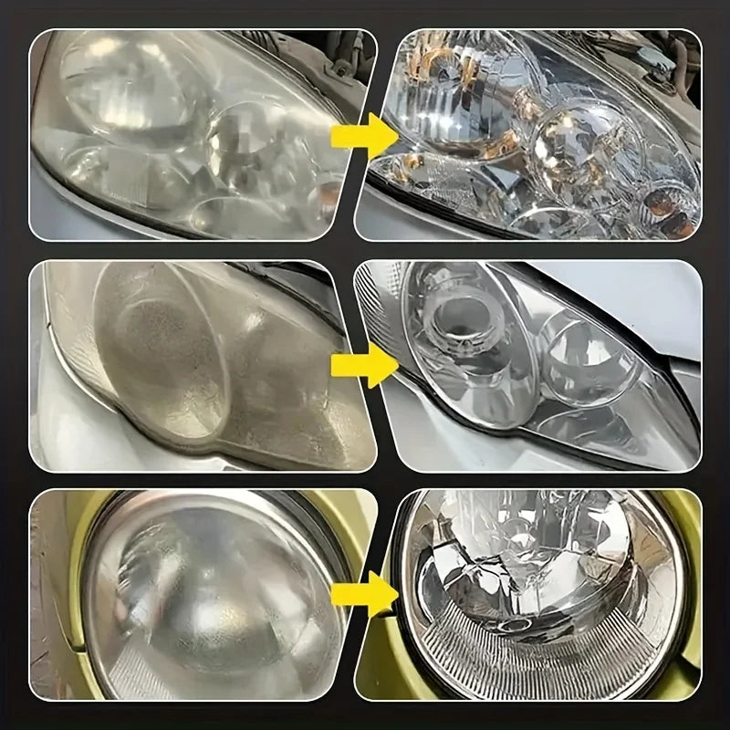Car Headlight Restoration & Polishing Kit with Scratch Remover and Oxidation Cleaner