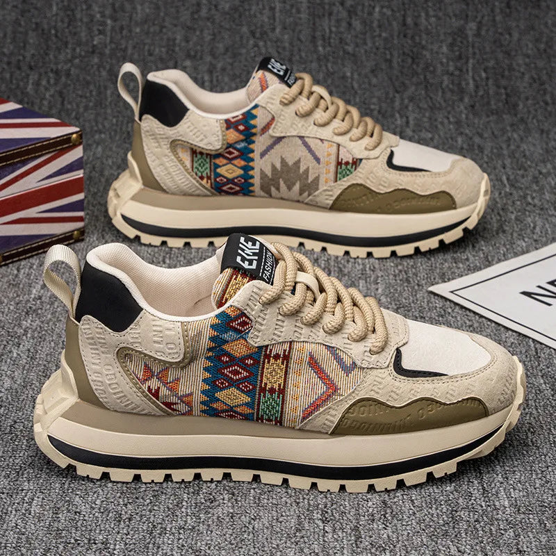 Embroidered Breathable Casual Platform Sneakers
