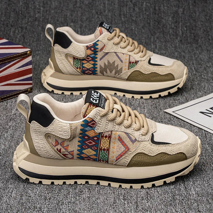 Embroidered Breathable Casual Platform Sneakers