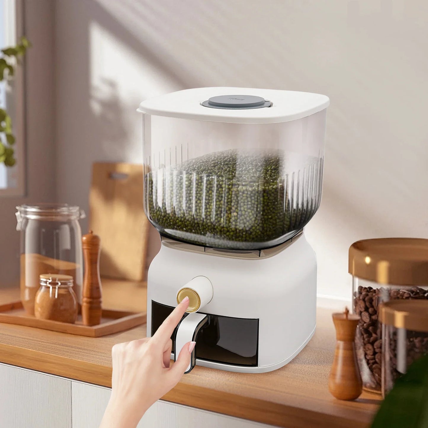 22lb Airtight Rice & Grain Storage Dispenser
