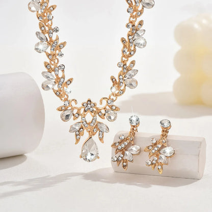 3-Piece Water Drop Choker Necklace & Earrings Jewelry Set for Women