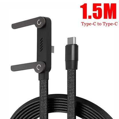 240W 2-in-1 USB to USB-C Fast Charging Cable with Foldable Stand