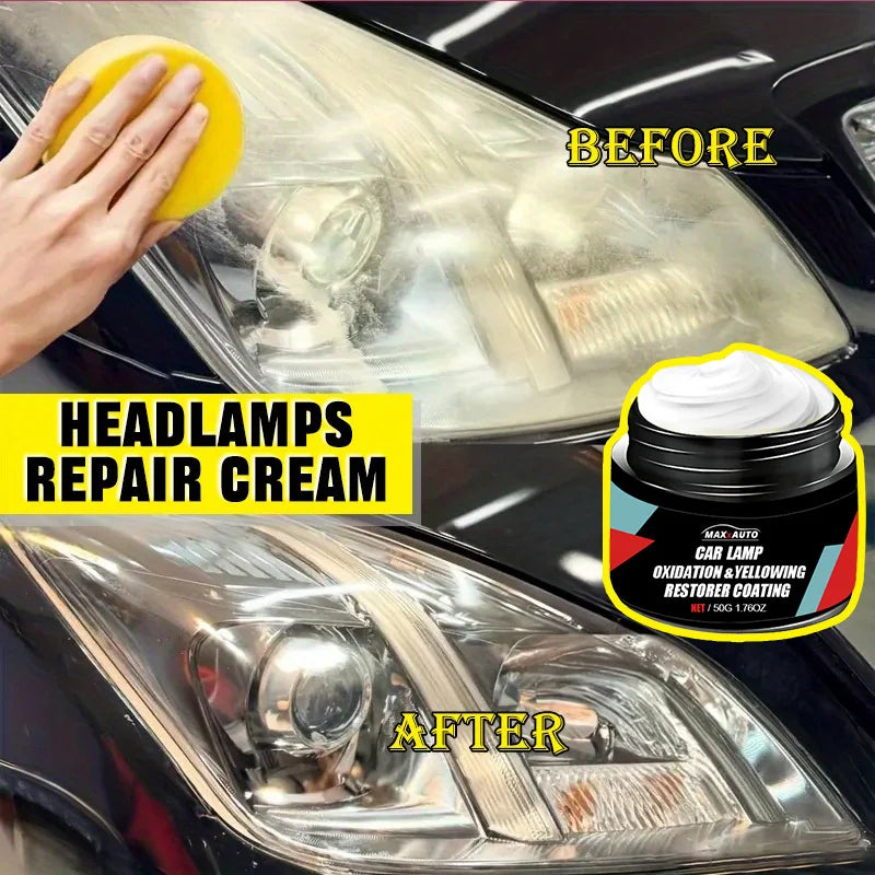 Car Headlight Restoration & Polishing Kit with Scratch Remover and Oxidation Cleaner