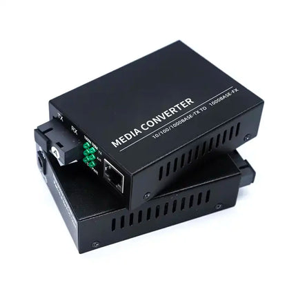 Gigabit Fiber Optic Media Converter 10/100/1000Mbps Single Mode SC Fiber to RJ45 Ethernet Converter 20KM
