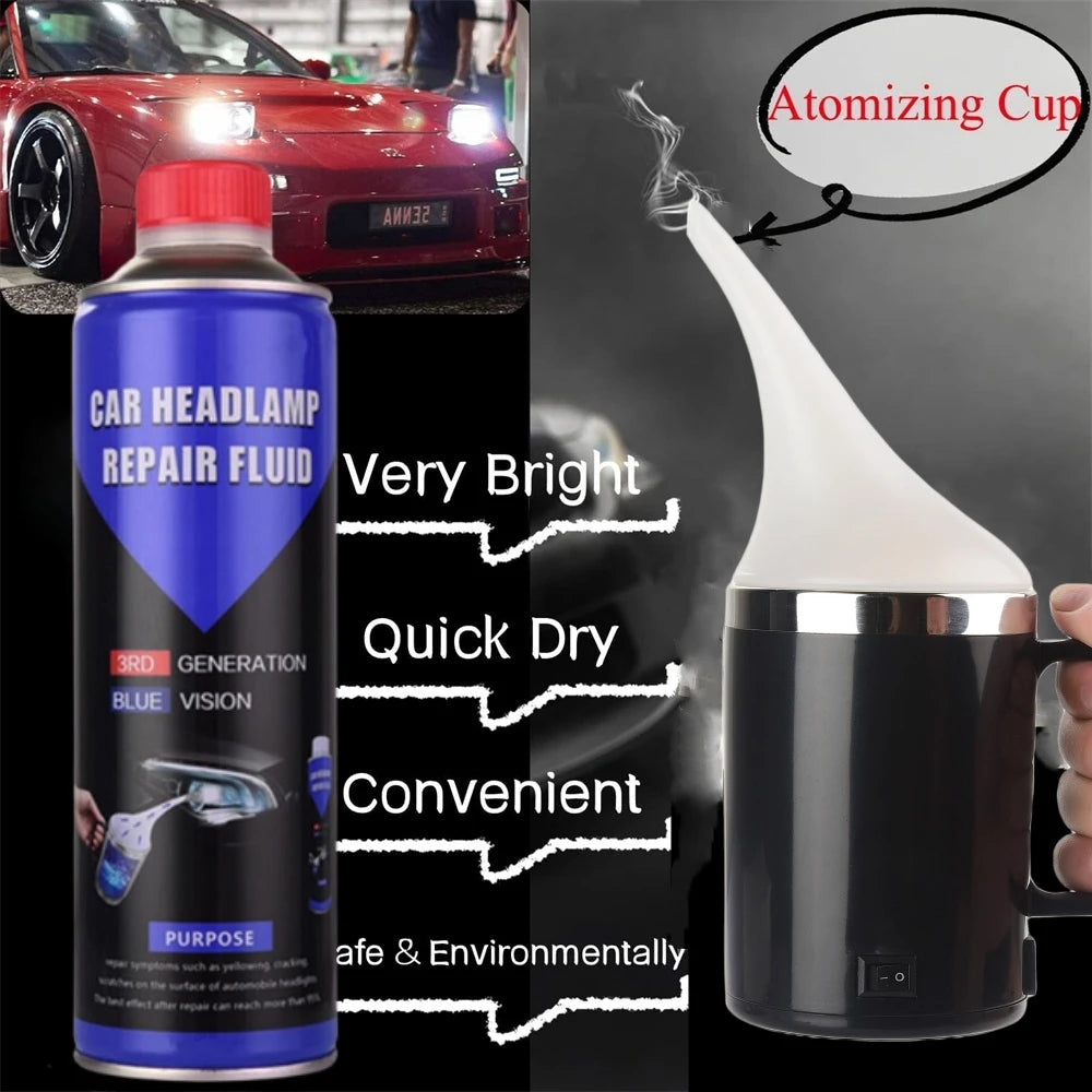 Car Headlight Restoration Kit with Liquid Polymer, Scratch Remover & Lens Polishing Repair Solution