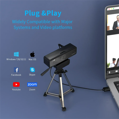 1080P 60FPS Full HD USB Webcam with Microphone