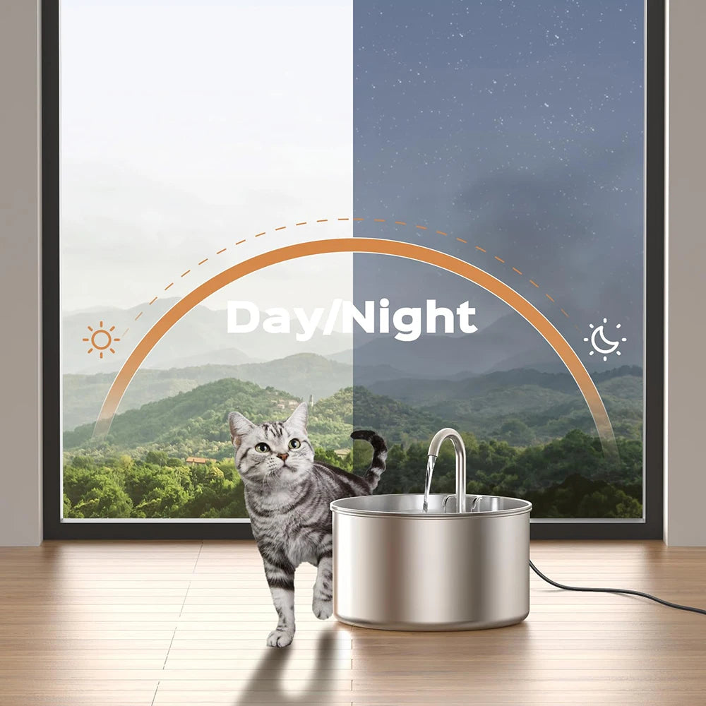 2.2L Stainless Steel Cat & Dog Water Fountain