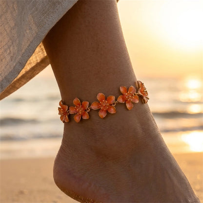 Bohemian Multi-Layer Beaded Anklet Set with Starfish Charm for Women