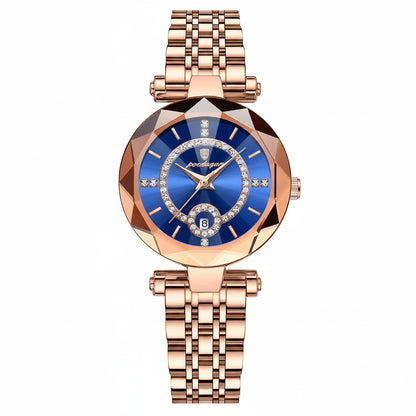 Luxury Stainless Steel Fashion Watch with Quartz Movement, Date Display & Water Resistance