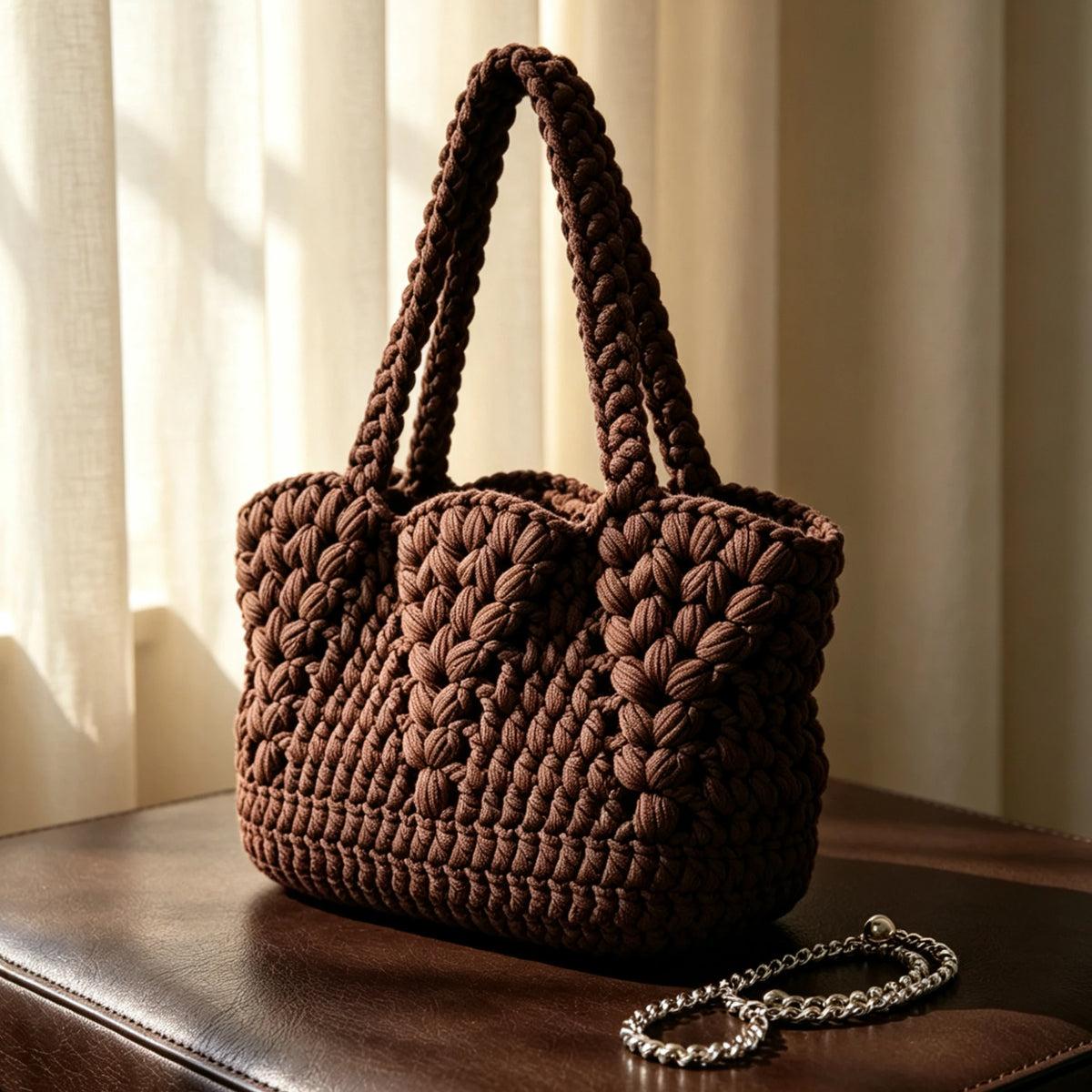 Handmade Crochet Woven Tote Bag