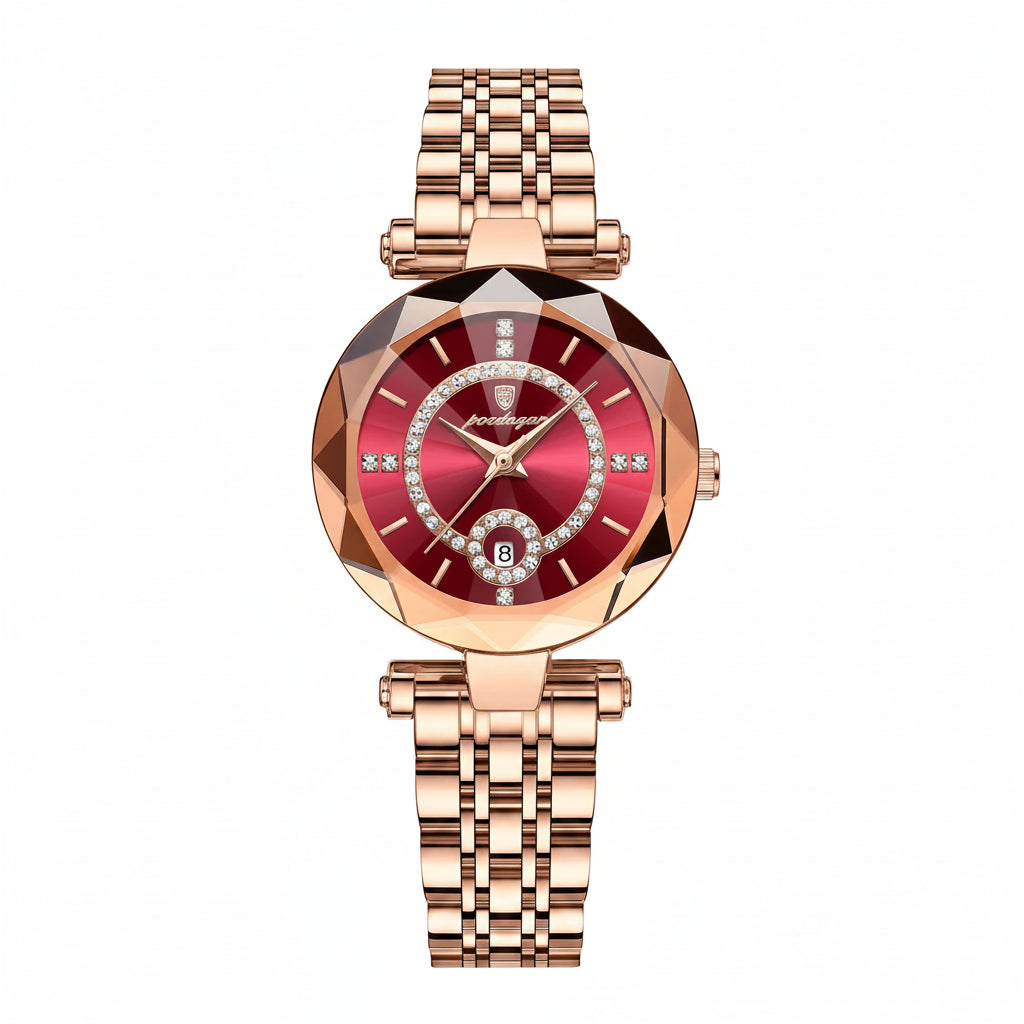 Luxury Stainless Steel Fashion Watch with Quartz Movement, Date Display & Water Resistance