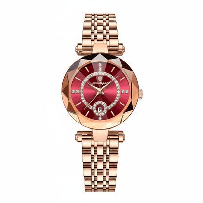 Luxury Stainless Steel Fashion Watch with Quartz Movement, Date Display & Water Resistance