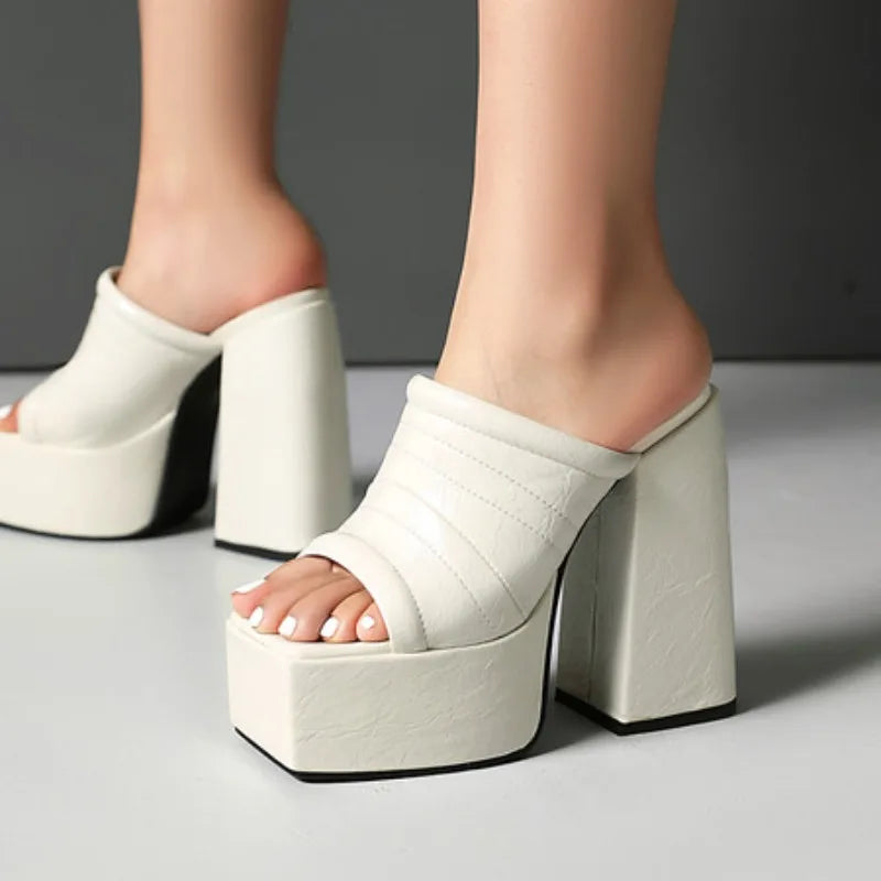 Women's Platform High Heel Slide Sandals