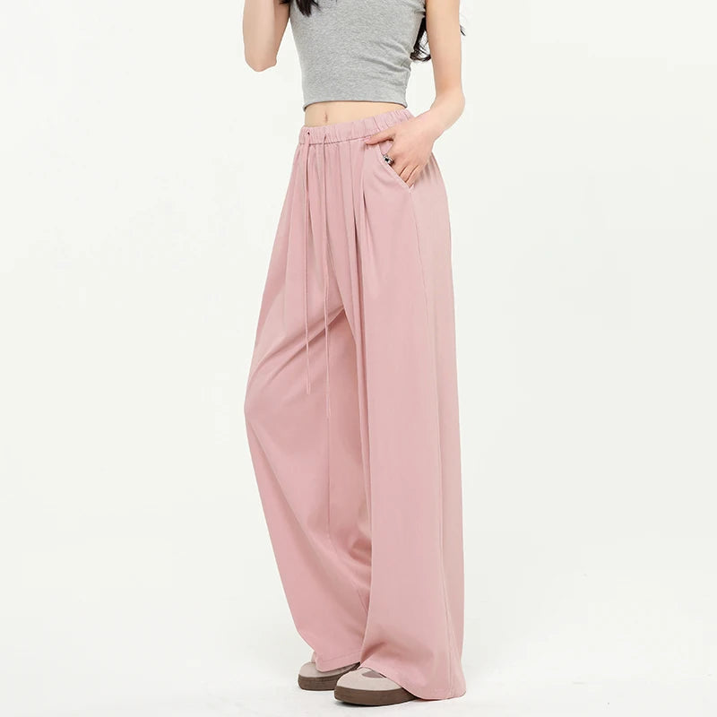 Lightweight Lyocell Wide-Leg Jeans with Elastic Waist