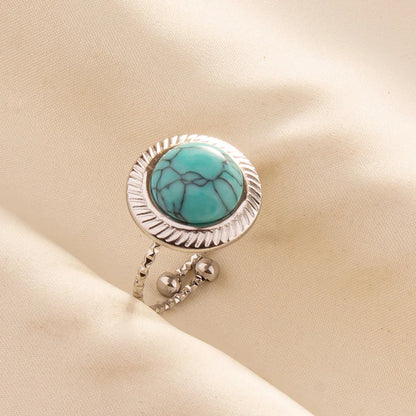 Bohemian Turquoise Gemstone Adjustable Ring for Women