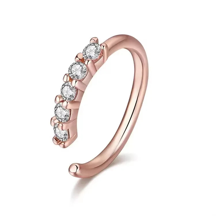 Mini Zircon Faux Nose Ring for Women – Non-Piercing Nose Cuff