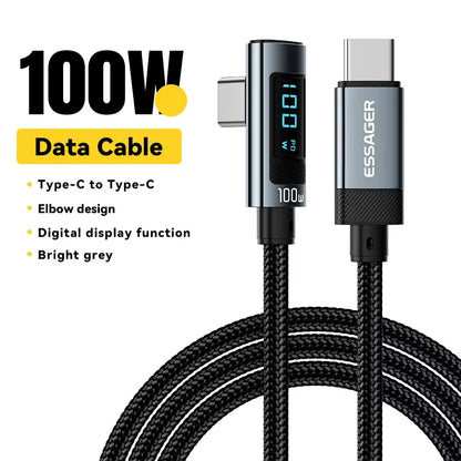 100W USB-C Fast Charging Cable with Display