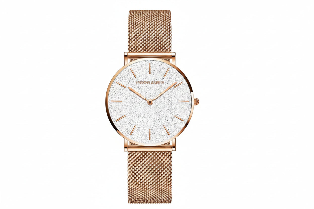 Premium Rose Gold Quartz Stainless Steel Watch