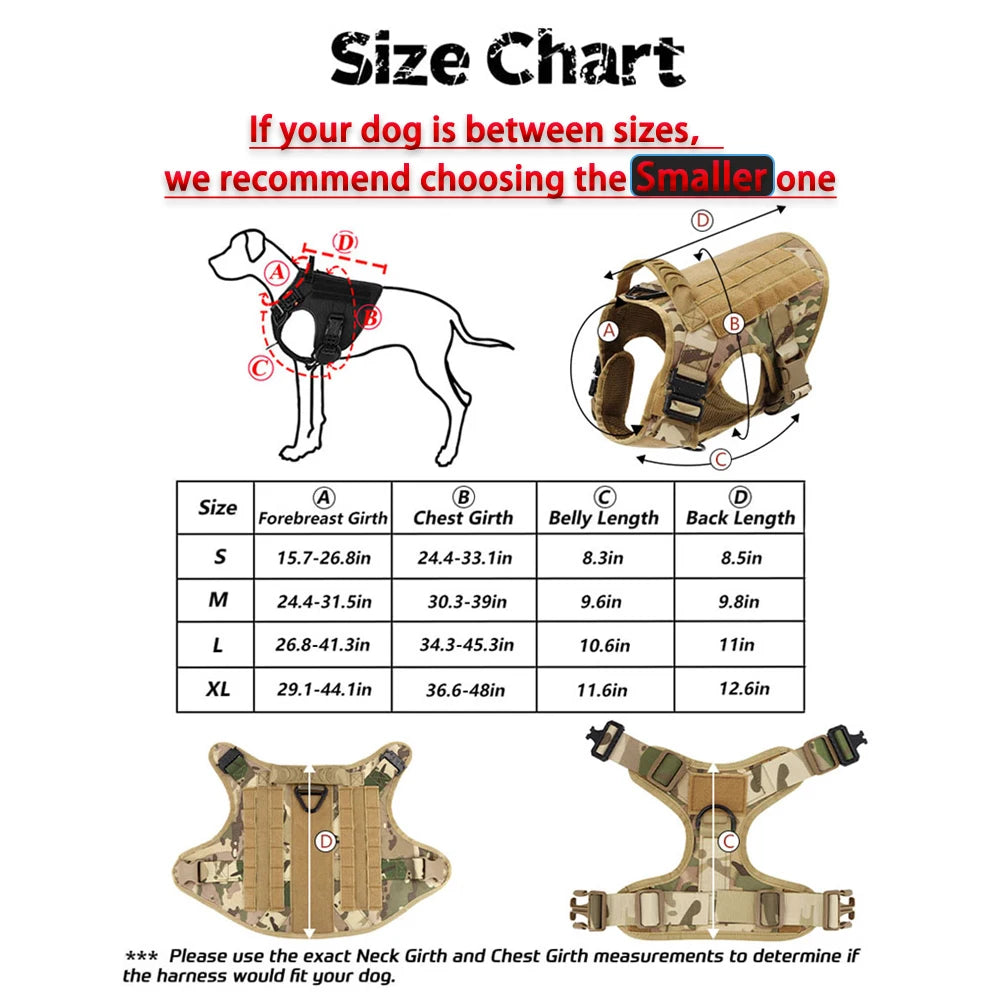 Heavy-Duty Tactical Dog Harness & Leash Set